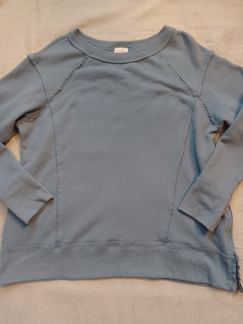 Hailey & Co Crewneck Sweatshirt With Half-Zip Sides Women's Size Small